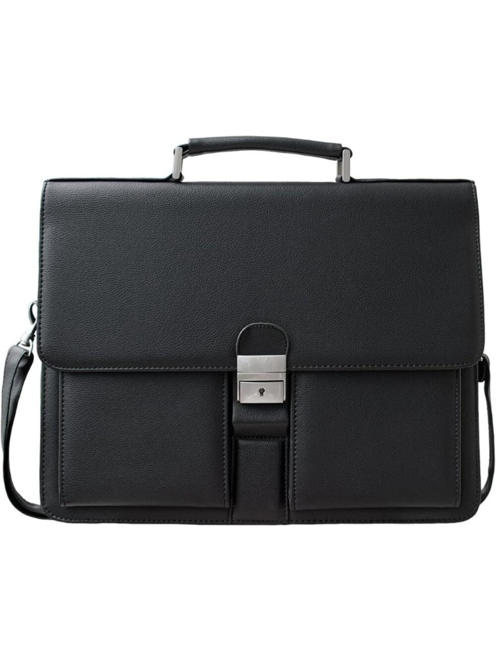 Men's Black Leather Briefcases Office Attorney Attache Case Gift Messenger Bag